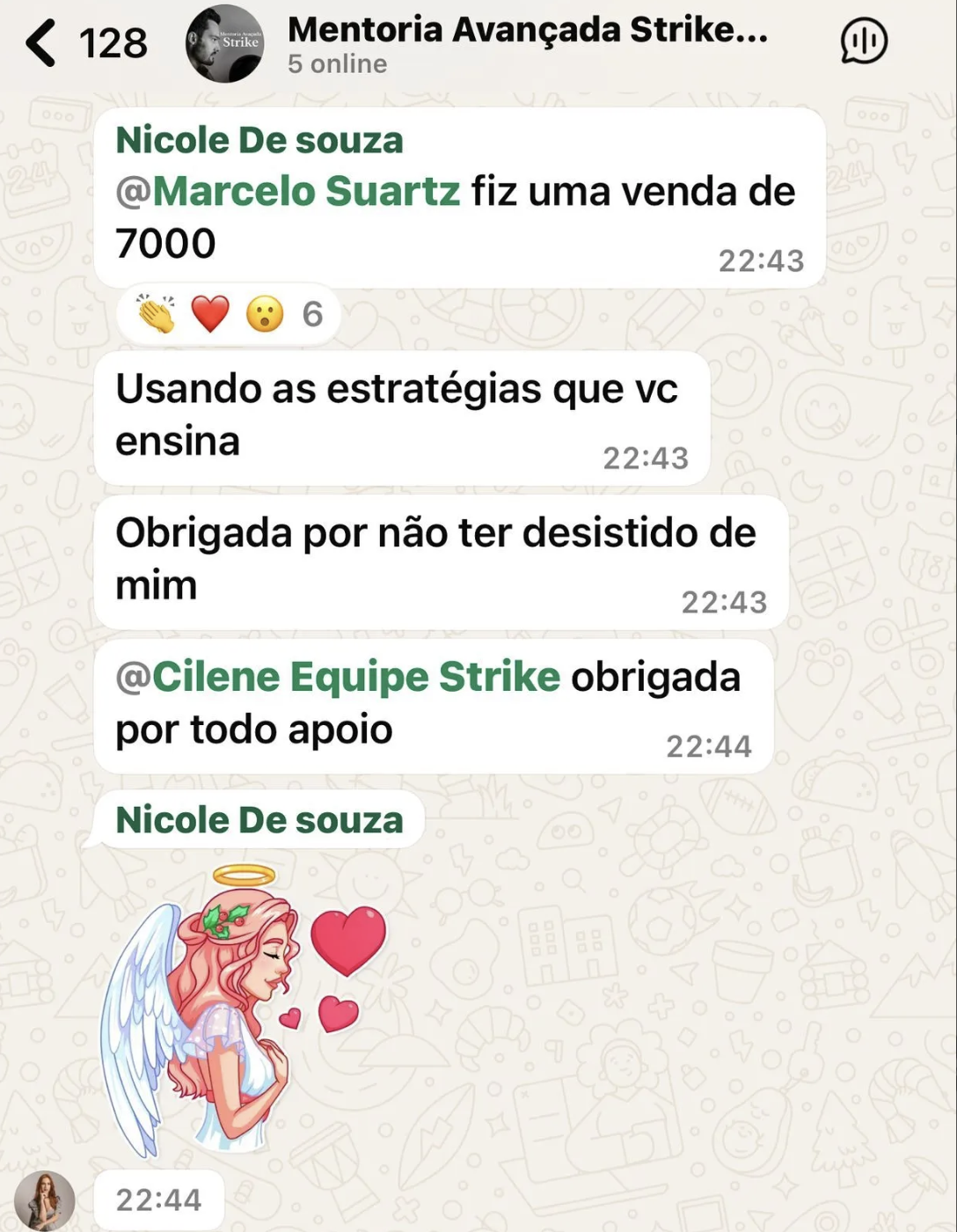Aluna compartilha uma venda de R$ 7 mil usando as estratégias ensinadas