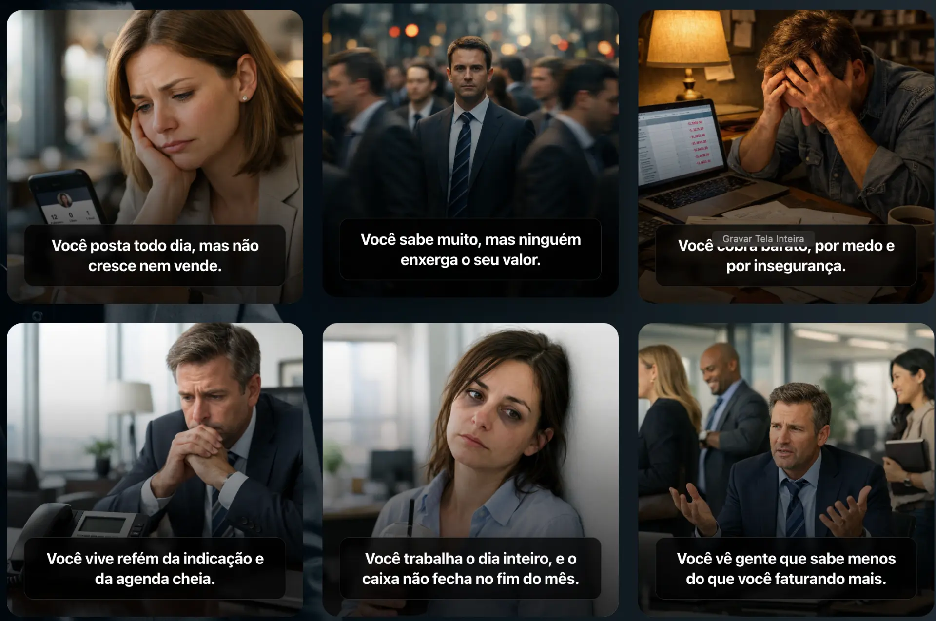 Situações de profissionais competentes que ainda não são vistos